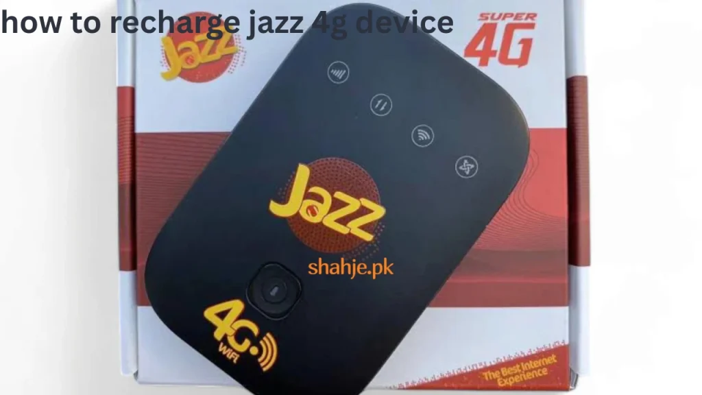 how to recharge jazz 4g device